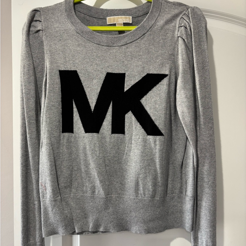 Michael Kors Gray Sweater with Black MK Logo